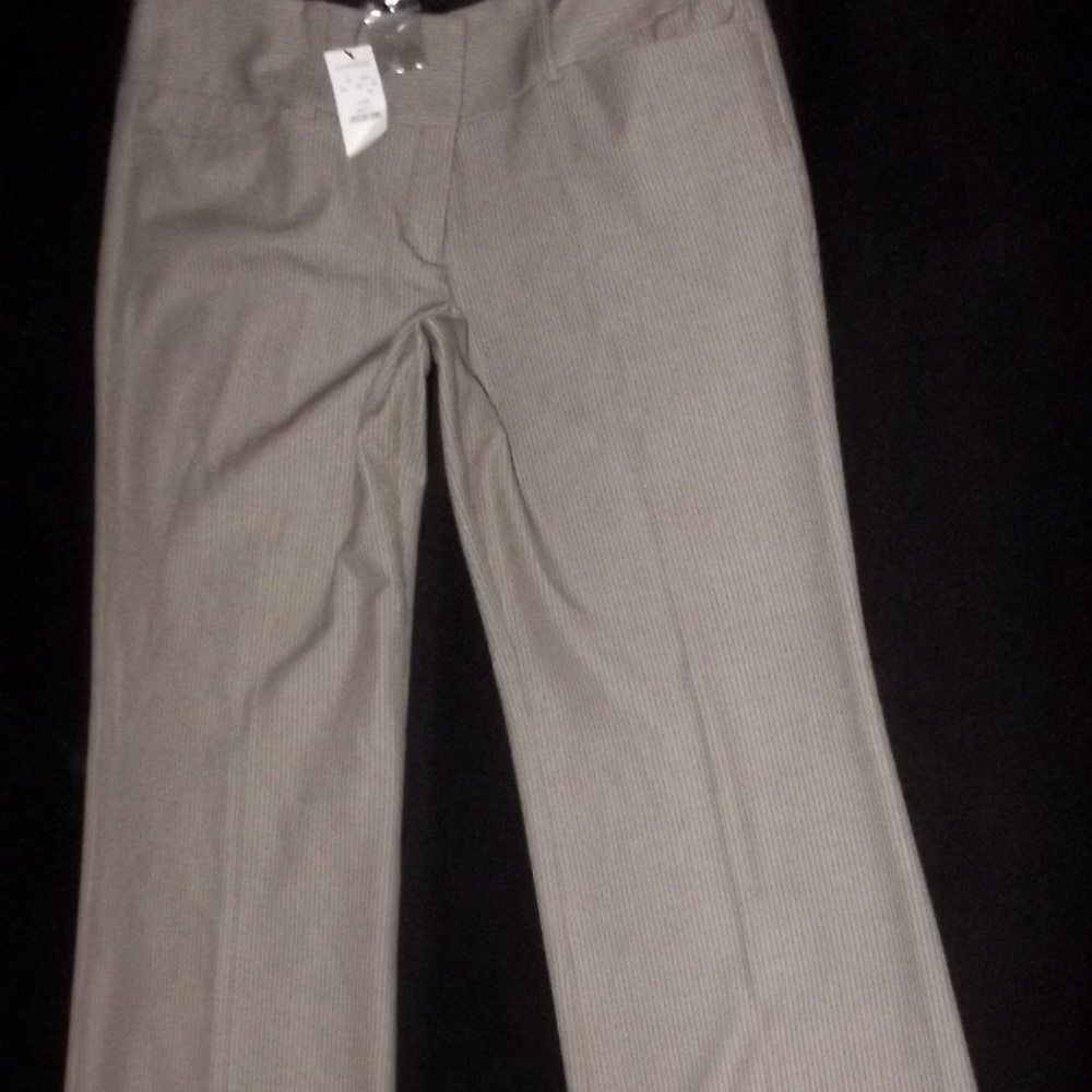 Express Beige Tweed Slacks 10R - Picture 2 of 2
